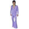 Smiffys Costume completo anni '70 lavanda giacca con finta maglietta e panciotto, pantaloni Halloween