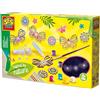 SES Creative 14039 - Kit Creativo per Bambini dai 6 Anni in su, Ispirato alla Natura, per Decorare 8 Farfalle e Fiori in Legno con 6 Colori alla Moda