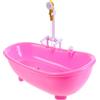 SAFIGLE Mini vasca elettrica per bambole con funzione di spruzzo d'acqua senza batterie 8.78 pollici plastica vasca da bagno giocattolo per bambini cura delle bambole