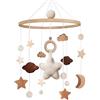 SWECOMZE Campanella da letto per bambini, in legno, con stelle, per bambini, per lettino