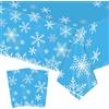 COSORO 2 pezzi Tovaglia Plastica Rettangolare Fiocco di Neve Blu per Natale,137x 274cm Tovaglia Antimacchia Impermeabile Estensibile,Tovaglie per Festa Copritavolo Decorazione Desktop per Festa di Natale