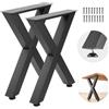 VEVOR Gambe per Tavolo in Acciaio, Gambe per Scrivania Smontabili, Design Modulare, Struttura a X, Montaggio Semplice, Carico Max. 1000 kg, per Tavoli da Bar e da Lavoro, 75 x 60 cm, 2 Pezzi, Nero
