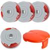 CDIYTOOL Bobina di ricambio per decespugliatore Flymo FLY021/513937190, 0,2 cm 11 m, bobina a doppia linea compatibile con Flymo Contour 500 XT/Power Trim/Mini Trim, con copertura FLY060 (4 bobine+1 copertura)