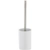 Relaxdays Set di Scopino e Portascopino in Ceramica, per Bagno e WC, Testa Sostituibile, 36 cm, da Toilette, Bianco