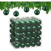 Relaxdays Palline di Natale, Set 100 Palle Albero, Addobbi Natalizi, ∅ 6 cm, Sfere in Plastica Design Opaco, Verde Scuro