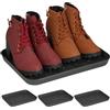 Relaxdays Vaschetta Poggiascarpe, Set da 4, Vassoio per Scarpe Bagnate, 3 x 27 x 35 cm, Tappetino in Plastica, Nero