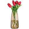 Relaxdays Vaso in Vetro Decorativo, Vasetto per Fiori da Interno, HxD: 21,5x15 cm, Decorazione Centrotavola, Marrone