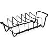 Relaxdays Supporto per Costine, Cestello 2in1 da Barbecue, Rib Rack per Costolette e Arrosto, Acciaio al Carbonio, Nero