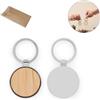 hi!dea™ Portachiavi rotondo in ferro e bambù con sacchetto kraft GASTON ROUND personalizzate o neutre