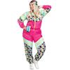 Leg Avenue Tuta Totally anni '80, 2 pezzi, include tuta con cerniera e fascia, multicolore, 3X-4X