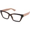 Gucci GG1715O 005 | Occhiali da Vista Graduati | Prova Online | Plastica | Cat Eye, Ovali / Ellittici | Marrone, Havana | Adrialenti