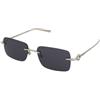 Gucci GG1703S 003 | Occhiali da Sole Graduati o Non Graduati | Prova Online | Metallo | Rettangolari | Argento | Adrialenti