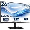 KOORUI Monitor 24 FULL HD, (1920 x 1080, 75 Hz, VGA, HDMI), Flicker Safe, 99% sRGB, Tempo di Risposta 5 ms, Reclinabile, Nero