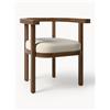 Westwing Collection Sedia con braccioli da giardino in legno di acacia con cuscino Matheus