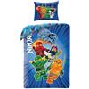 Halantex Parure da letto Lego Ninjago reversibile, copripiumino 135 x 200 cm + federa 80 x 80 cm, blu
