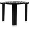 Kartell T-Table Tavolino, PMMA Trasparente o colorato in Massa, Nero Coprente, Medio - H. 36 cm
