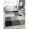 Mias Teppiche Mia's Teppiche Mosaix - Tappeto moderno a pelo corto, per soggiorno e camera da letto, con contorni, motivo geometrico, a quadretti, 240 x 330 cm, colore: grigio