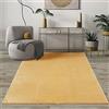 Mias Teppiche Mia's Teppiche Comfort Tappeto moderno a pelo corto, lato inferiore antiscivolo, lavabile fino a 30 gradi, morbidissimo, effetto pelliccia, Oro, 120 cm Rotondo