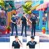 3 pezzi di figure di poliziotti in scala 1:18, modellini per micro-scenari