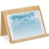 Relaxdays Supporto per Tablet, Stand Leggio Porta Libri, Legno, per Cucina o Camera da Letto, Reggi Ricettario, Marrone