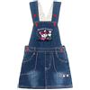 Peacolate 2-7 Anni Piccolo e Grande Coniglio Ragazze Tuta Pull-up Cintura Jeans Playwear Vestito jumpstuis Blu 2-3 Anni