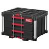 Milwaukee Packout ( 4932472130 ) - Valigetta con 3 casetti, Nera e Rossa.