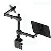 Supporto da scrivania per monitor con vassoio per laptop, compatto, inclinabile