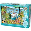 Cobble Hill 3847024 - Puzzle da 350 pezzi con puzzle di diverse dimensioni, con poster, puzzle per generazioni a partire dai 9 anni in su