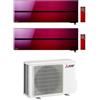 Mitsubishi Electric Condizionatore Climatizzatore Mitsubishi Electric Dual Split Kirigamine Style Ruby Red R-32 9000+18000 BTU Con MXZ-2F53VF4 9+18