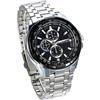 Jewelrywe Orologio uomo, Display Nero, Bracciale Argento in Acciaio Inossidabile