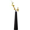 QUUPY Piccolo vaso da fiori conico alto in ceramica, a stelo singolo, decorativo, centrotavola per matrimoni e ufficio, colore nero