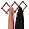 Relaxdays Attaccapanni da Parete, Appendiabiti Allungabile con 10 Ganci, Guardaroba Appendino Ingresso, Legno, Marrone