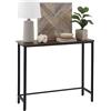 Relaxdays Tavolino Relaxdays, HxLxP: 75 x 75 x 24 cm, tavolino Industriale, Ingresso e Soggiorno, Metallo e MDF, Marrone/Nero