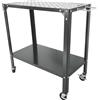Relaxdays Banco da Saldatura con Ruote, Piastra Forata, 91,5x88x46 cm, Acciaio Grigio