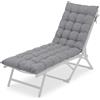 Relaxdays Cuscino per panchina Imbottito, Trapuntato, con Laccetti, da Esterno, 160x50 cm, Grigio