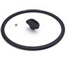 Moneta Temperato Coperchio Piatto con Bordo in Silicone 30 cm, Vetro