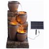 Teamson Home Fontana a cascata a 4 ripiani a energia solare, 78 cm, per ambienti esterni, terracotta
