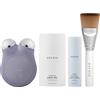 NuFACE Mini+ - Kit di dispositivi per il viso a microcorrente, approvato dalla FDA, per scolpire il viso e rassodare la pelle, per contouring e tonificare + attivatore di gel microcorrente, crema per