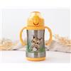 Bottiglia termica tigre in acciaio inossidabile con manici senape 280ml