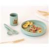 Set pappa verde in silicone per neonati con ventosa