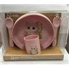 Set pappa rosa in silicone per neonati con ventosa