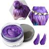 HTRUIYATY Cera per Tintura per Capelli Temporanea, Cera per Capelli Lavabile Formula Botanica, Adatto per la Modellazione di Halloween di Tutti i Giorni e Delle Feste (120g Viola)
