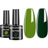 Senvenski Verde Smalto Semipermanente per Unghie Kit, Smeraldo Esercito Acqua Oliva Turchese Verde Semipermanente Gel UV LED Vernice Manicure Nail Art Regalo (CS2-023)