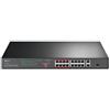 TP-Link TL-SL1218P switch di rete Non gestito Gigabit Ethernet (10/100/1000) Supporto Power over Ethernet (PoE) 1U Nero