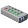 DeLOCK Hub USB 5 Gbps con 4 porte + 1 porta di ricarica rapida con interruttore e illuminazione (Delock - hub - 4 porte)