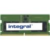 Integral 8GB LAPTOP RAM MODULE DDR5 4800MHZ PC5-38400 UNBUFFERED NON-ECC SODIMM 1.1V 1GX16 CL40 EQV. TO MTC4C10163S1SC48B FOR M