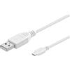 Microconnect USBABMICRO18W cavo USB USB 2.0 1,8 m USB A Micro-USB B Bianco (USB A to USB Micro B, Version - 2.0, White, 1,8m Wh