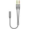 AISENS A128-0417 cavo audio 0,25 m 2 x 3.5mm 3.5mm Grigio