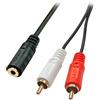 Lindy 35677 cavo audio 0,25 m 2 x RCA 3.5mm Nero, Rosso, Bianco (35677)