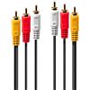 Lindy 35690 cavo audio 1 m 3 x RCA Nero, Rosso, Bianco, Giallo